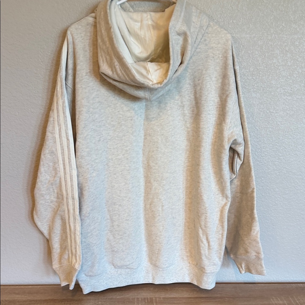 Adidas Ivy Park Cream Melange Unisex Hoodie with Stripes XS NWT - Picture 3 of 4